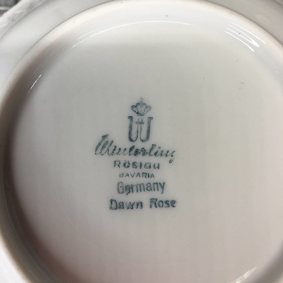 Set of 5 Vintage Winterling China Dawn Rose 5 1/2" Dessert/Sauce Bowls Gold Trim - Picture 15 of 16